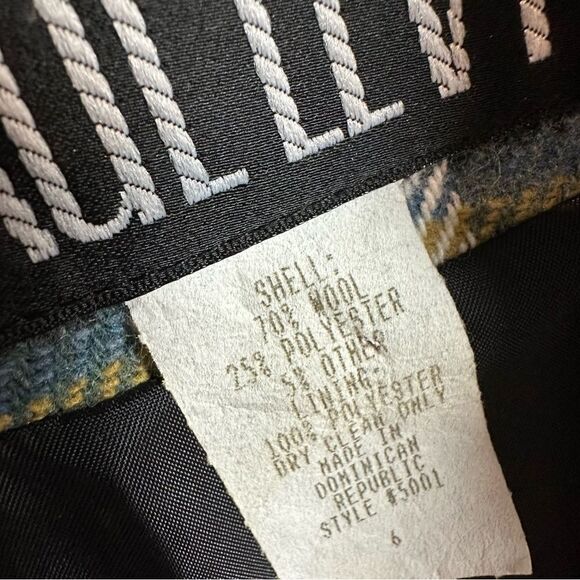 Vintage Paul Levy Plaid Wool Full Zip Blazer Jacket structured shoulders size 4 - Picture 5 of 8